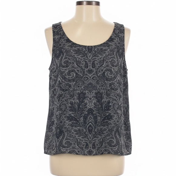 Jones New York Gray Paisley Blouse - Picture 3 of 7